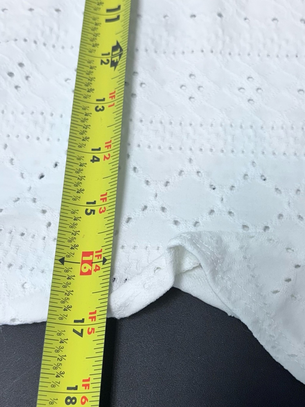 White Eyelet Ruffle-Hem Mini Dress - Picture 6 of 6